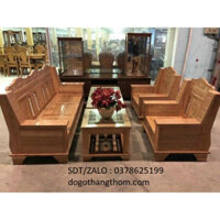 bàn ghế như ý gỗ sồi phòng khách