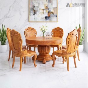 Bàn ghế phòng khách Louis France BA251 - 6 ghế