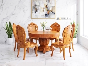 Bàn ghế phòng khách Louis France BA251 - 6 ghế