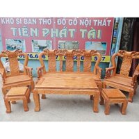 Bàn Ghế Phòng Khách Salon gỗ GÕ ĐỎ tay 10 gồm 6 món giá 24tr