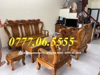 Bàn ghế Quốc Đào cột 10 gỗ Lim 6 món dày dặn đẹp siêu VIP