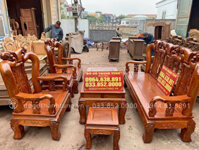 Bàn ghế quốc đào tay 12 gỗ hương vân xám Nam Phi cực đẹp (Anh Tuyền, Cần Thơ)