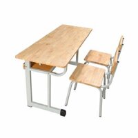 Bàn ghế rời học sinh gỗ tự nhiên ghép thanh HS-02