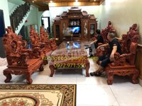 Bàn ghế Rồng Đỉnh 10 món gỗ hương
