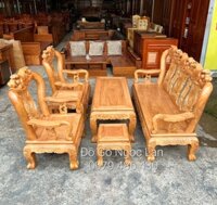 Bàn Ghế SALON Gỗ Gõ Đỏ Tay 10 - Phúc Lộc Thọ
