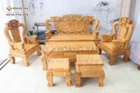 Bàn Ghế Salon Gỗ Gõ Họa Tiết Rồng Tay 14 6 Món – SLGR007