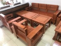 Bàn ghế salon gỗ sồi tay 14