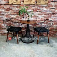 Bàn ghế sắt chân gỗ cafe,trà sữa,ăn vặt thanh lý  giá rẻ