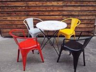 Bàn Ghế Sắt Tolix Có Tay Vịn KD44