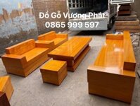 Bàn ghế Sofa Đối gỗ Gõ Đỏ nguyên khối 100% 6 món