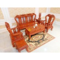 Bàn ghế sofa gỗ hương đá đào mặt liền tay 10 6 món – BBG252