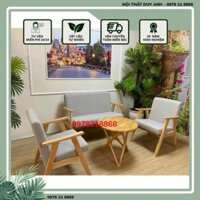 Bàn ghế sofa gỗ sồi cho phòng khách