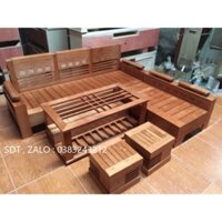 bàn ghế sofa góc gỗ sồi giá rẻ