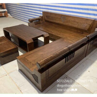 bàn ghế sofa góc gỗ sồi phòng khách