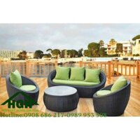 Bàn ghế sofa trứng nhựa giả mây S888