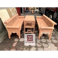 Bàn ghế trường kỷ gỗ hương đá ván liền