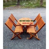 bàn ghế xếp gỗ cafe