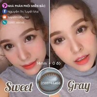 [Bán Giá Gốc] Lens Sweet Gray 14mm 0 độ - Kính Áp Tròng Vassen Hàn Quốc