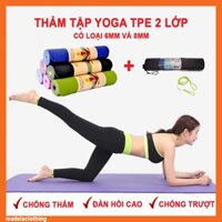 [Bán giá gốc]  THẢM TẬP YOGA TPE CAO CẤP 2 LỚP 6MM và 8MM