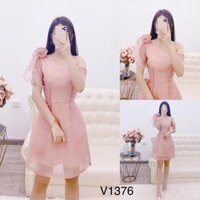 [Bán giá tốt] Đầm dạ hội màu hồng be đính hoa sang chảnh V1376 Mie Design kèm ảnh thật