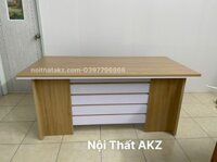 Bàn giám đốc giá rẻ gỗ Melamin màu vàng ngọc lan sọc trắng
