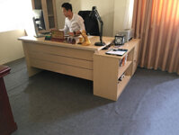 Bàn giám đốc giá sách màu vân sồi – DL0110