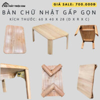 Bàn gỗ gấp gọn, bàn ăn ngồi bệt phong cách Nhật. Hàng xuất Hàn