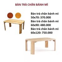Bàn gỗ gấp gọn chân bánh mì kích thước lớn 60*120cm gỗ cao su - Nội thất Ori