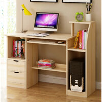 Bàn gỗ giá rẻ có kệ sách liền bàn BGK33