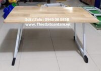 Bàn gỗ mầm non chân gấp được