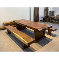 Bàn gỗ me tây , bàn k3 gỗ me tây nguyên khối dày 10cm