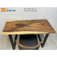 Bàn Gỗ Me Tây Nguyên Tấm, Bàn Học Gỗ Me Tây, Bàn Làm Việc Gỗ Me Tây Dài 1,2m Rộng 52cm Dày 5cm