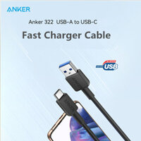 [Bản gốc chính thức] Cáp sạc bện loại C ANKER A81H5 USB-A 2.0 sang USB-C Độ bền cao Tương thích với S20, S9, P60, P9 và hơn thế nữa (Trắng)