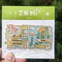 Bản gốc Hồng Kông Thư Pháp-Áo Lạnh Kim Loại Dán Văn Hóa Sáng Tạo Du Lịch Điểm tham Quan Thành Phố Lưu Niệm Quốc Gia Hợp Thời Trang Từ Ac