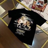 Bán Hàng Có Sẵn EVISU 2025 Xu Hướng Phố Cao Cấp Thương Hiệu Đầu Xuân Mới EV Fu s Nam Thần Quái Vật In Chữ Thường Ngày