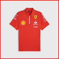 ♞,♘Bán Hàng Nóng 2024 2025 Scuderia Ferrari F1 Đội Áo Thun Áo Sơ Mi Polo SẴN SÀNG & Hàng