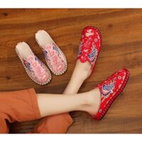 Bán hàng trực tiếp tại nhà máy [Giày thêu Xingyun 1] Giày vải Bắc Kinh cũ Nữ Phong cách mới Giày thêu phong cách dân tộc Melaleuca Đế thủ công Giày cưới Nữ Hanfu Giày gia đình thông thường.A7