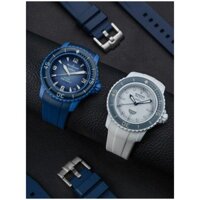[Bán hàng trực tiếp tại nhà máy] Với dây đeo Poswatch Co-Branded 50 Swatch Blancpain Storm Dây đeo cao su nước ngoài Hình dạng cong