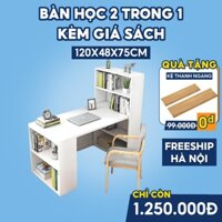 Bàn Học 2 Trong 1 Kèm Giá Sách 6 Tầng Gỗ MDF Xịn Dày 17li YAPI GHC-4608