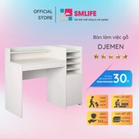 Bàn Học Bằng Gỗ Công Nghiệp Liền Giá Sách SMLIFE Djemen