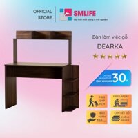 Bàn Học Bằng Gỗ Liền Giá Sách SMLIFE Dearka