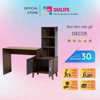 Bàn Học Bằng Gỗ Liền Giá Sách Hiện Đại SMLIFE Decoe