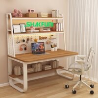 Bàn học chân chữ U giá sách dài có lỗ treo SHAKFUNI bàn làm việc kích thước 120x60cm SH-B10