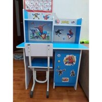 Bàn học cho bé, Bộ bàn ghế học sinh bằng gỗ dày 1,5cm, kèm ghế chân thép chắc chắn( tặng kèm sticker)