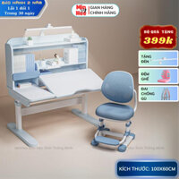 Bàn học cho bé chông cận MinHee A19 Bàn học gỗ tự nhiên cao cấp, Mặt bàn xẻ đôi size 100cm và 120cm TẶNG NHIỀU QUÀ