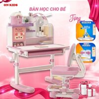 Bàn học cho bé chống gù Onkid St3 Có tay quay nâng hạ chiều cao khung kim loại chắc chắn