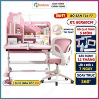 Bàn học cho bé HTDkids T16+, Bàn học sinh có giá sách, tăng giảm chiều cao theo độ tuổi và sự phát triển của trẻ