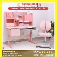 Bàn học cho bé thông minh Smart V cao cấp, chống gù, chống cận, đồng hồ báo giờ