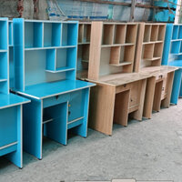 Bàn học cho bé tiểu học bằng gỗ ép okal giá rẻ - tặng kèm hình dán giao nhanh hcm bd đn