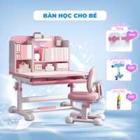 Bàn học chống gù cho bé ST1 khung kim loại chắc chắn có thể nâng hạ bằng tay quay cho bé tiểu học